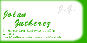 jolan guthercz business card